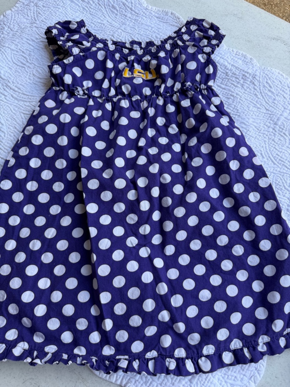 Sara Lynn Togs Girls' Purple Polka Dot Casual Dress